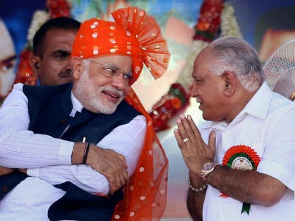 નરેન્દ્ર મોદી અને બીએસ યેદિયુરપ્પા
