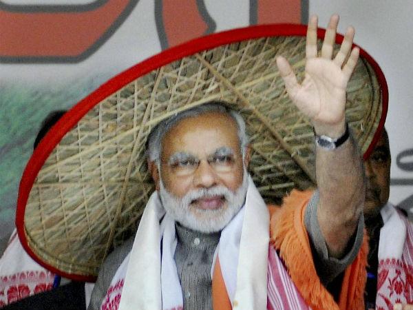અસમમાં નરેન્દ્ર મોદી