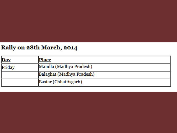 Rally on 28th March, 2014