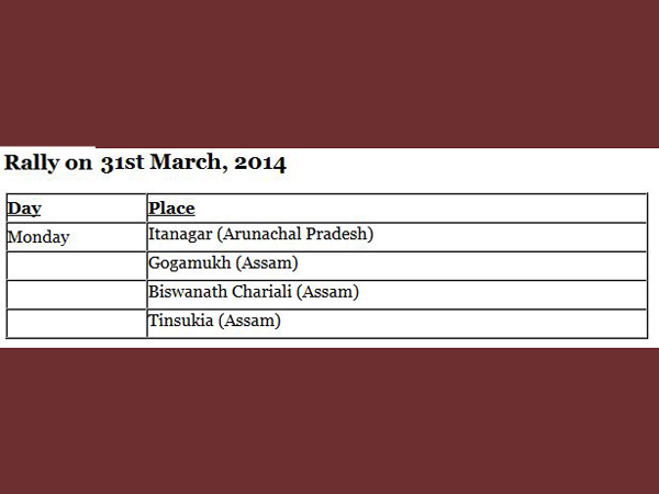 Rally on 31st March, 2014