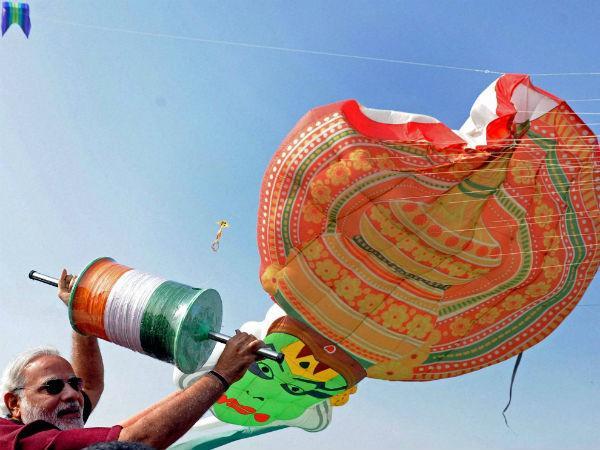 કાઇટ ફેસ્ટિવમાં નરેન્દ્ર મોદી
