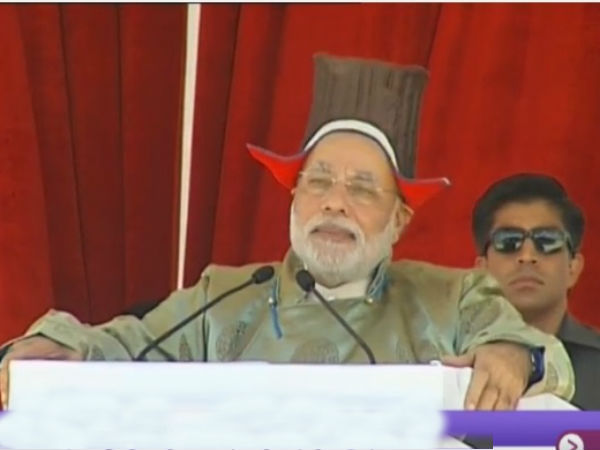 મોદી લદ્દાખના રંગમાં રંગાયા