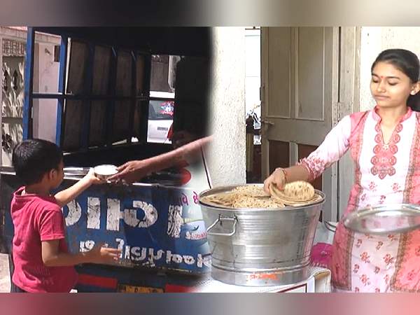 રોટલી સાથે શાક અને મીઠાઈ પણ પીરસવામાં આવે છે