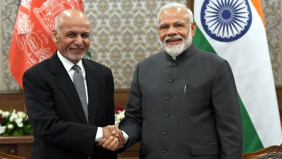 મોદી અને અફઘાન નેતા મોદી અને અફઘાન નેતા